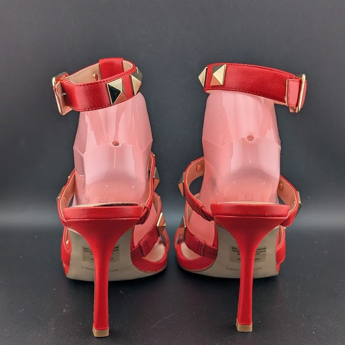 NEW Steve Madden Capri Studded Women's Leather 4" Stiletto Sandals-Red Size 9M Steve Madden