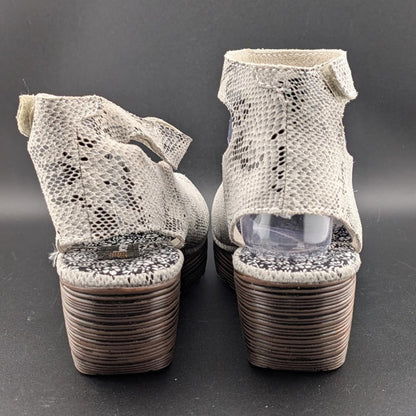 Bernie Mev "Mely" Leather Snakeskin Slingback Wedge Platform Sandals Sizes 6.5-8 Bernie Mev