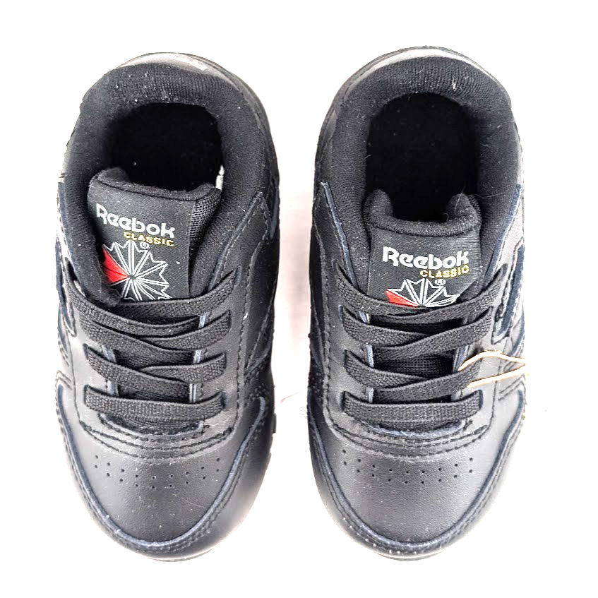 Reebok CL Leather Unisex Infant/Toddler Shoes Size 5 ~ Black Reebok