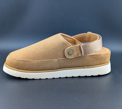 Women's Sz 8.5 Wide Faux Suede Platform Clogs / Slippers with Memory Foam Miggliacci