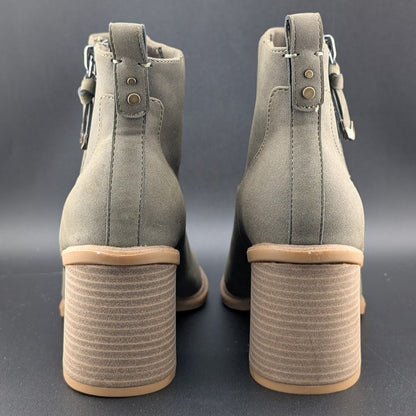 DR SCHOLLS Womens Green Pull Tab Goring Rodeo Square Toe Block Heel Booties 9 M DR SCHOLLS