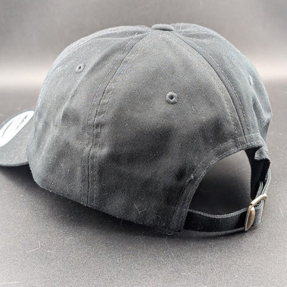 UNHAPPY - Black Adjustable Cap / Hat - Adjustable Strap Back Yupoong