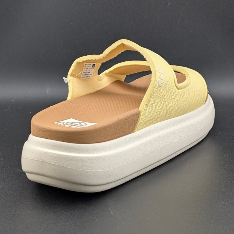 REEF Cushion Bondi 2 Bar Women’s Sizes 6-11 Platform Sandals Yellow Pale Banana Reef