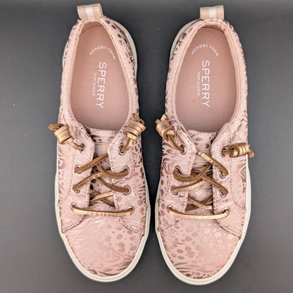 Sperry Pier Wave LT ~ Women's Size 7 ~ Memory Foam Sneakers Metallic Animal Rose SPERRY