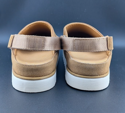 Women's Sz 8.5 Wide Faux Suede Platform Clogs / Slippers with Memory Foam Miggliacci