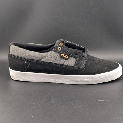 C1RCA Lancer Skate Shoes Mens 8.5/Wos 10 Black Grey Leather Low Sneakers NIB C1RCA