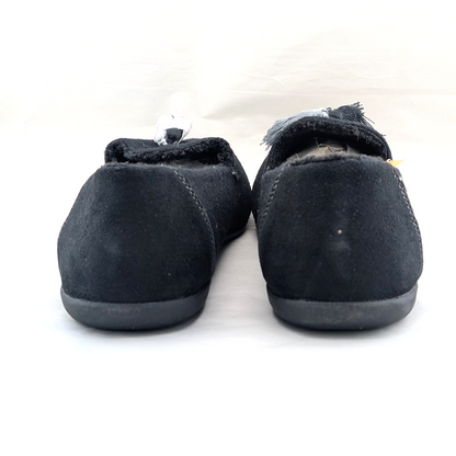 Spenco Hearthside Black Womens Sz 12B Orthotic Wool Indoor/Outdoor Dress Slipper Spenco