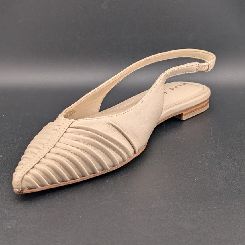 Marc Fisher LTD Women's Size 6.5 Dalatee Ruched Slingback Flats Nude Marc Fisher