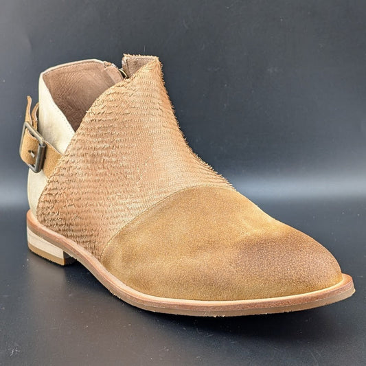 Antelope Laran Leather Buckled Ankle Boots US 9-9.5 EU 40 Tan Stone Combo Antelope