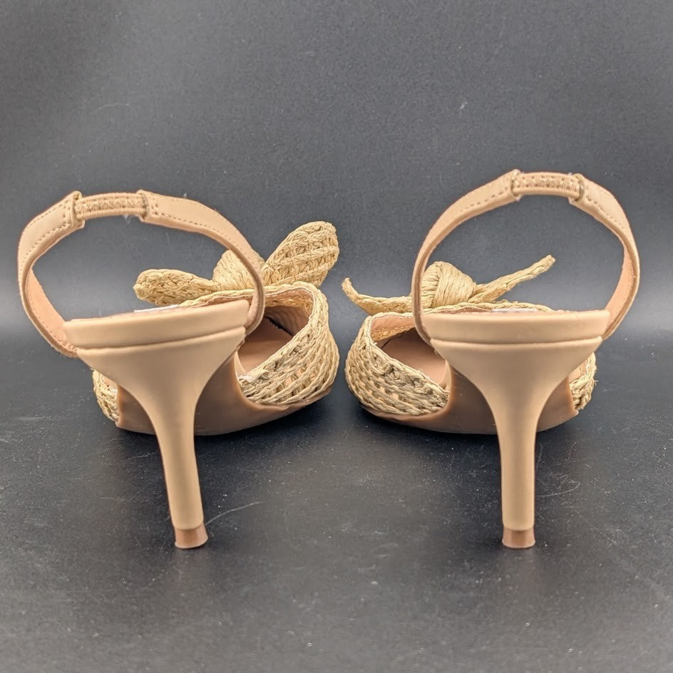 Charles David Allyson Raffia Slingback Pump Heel Shoes Size 8.5 NEW CHARLES DAVID