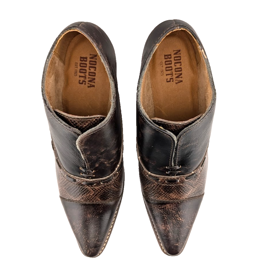 Nocona Women's Size 9 ~Sherry Western Ankle Booties Mocha Brown ME1923 Snakeskin Nocona