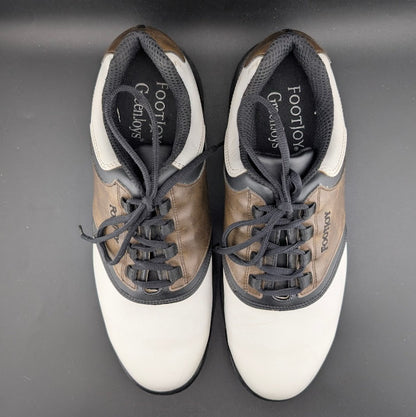 FootJoy GreenJoys Mens Size 11M White Brown Leather Oxford Golfing FootJoy