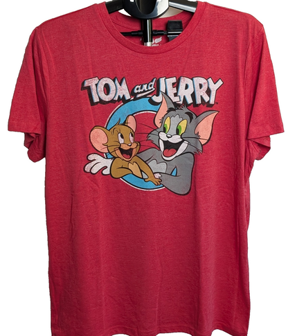 Men's Tom And Jerry XL shirt Red Cartoon Characters- New Cat & Mouse Unbranded