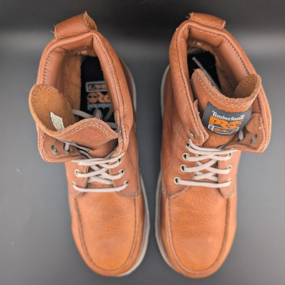 MEN TIMBERLAND PRO Size 10.5 Wedge 6" Soft Toe Brown EH SL Work Boots Timberland PRO