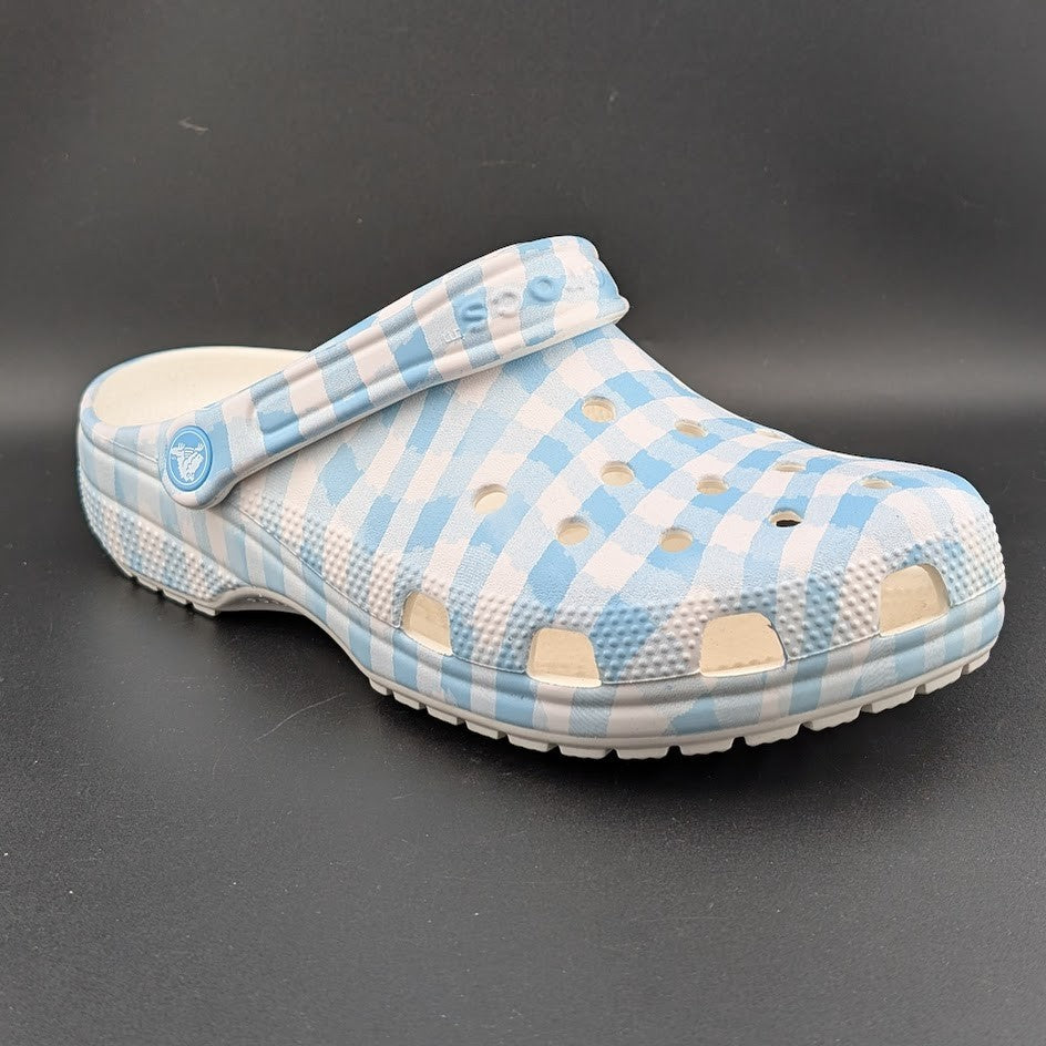 Crocs Classic Clogs Unisex m7 / w9 Blue White Gingham Shoes TLW235 NWT Crocs