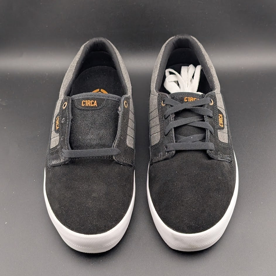 C1RCA Lancer Skate Shoes Mens 8.5/Wos 10 Black Grey Leather Low Sneakers NIB C1RCA