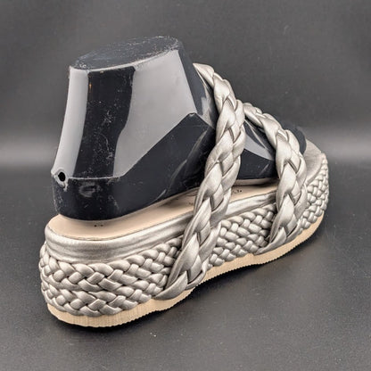 Beach By Matisse Size 7 Braided Silver Rope Voyage Platform Sandals Beach By Matisse