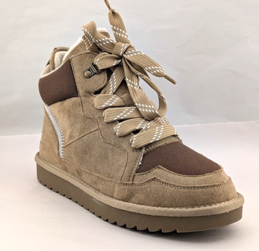 Robbin Girl Size 7.5 Melika Brown Faux Fur High Top Sneaker Booties Robbin Girl
