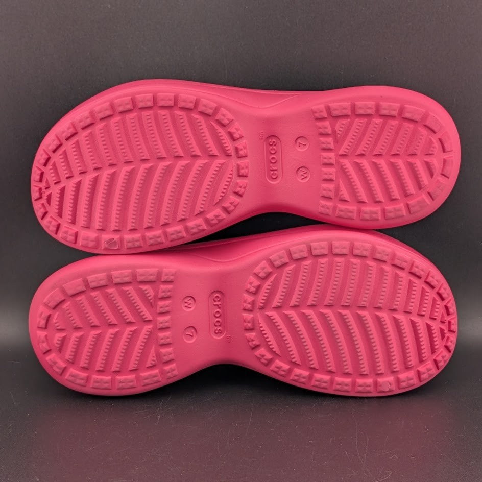 Crocs BAE Slides Slip On Platform Sandals/Slide DRAGON FRUIT PINK w Sz. 7 - NEW Crocs