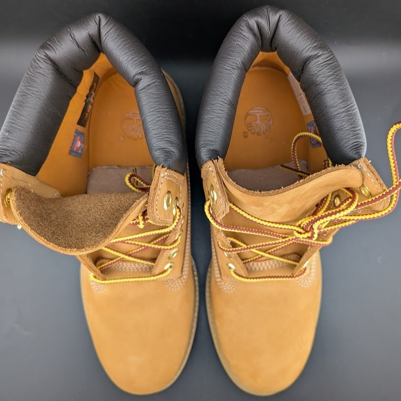Timberland Premium 6" Lace Waterproof Leather Boot Wheat Nubuck Men's Sz 9 & 9.5 Timberland