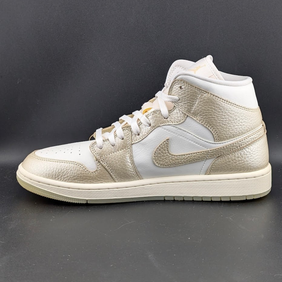 Nike Women's Size 10.5 Air Jordan 1 Mid SE Hoops Gold Pack W Shoes- HV5159-100 Jordan