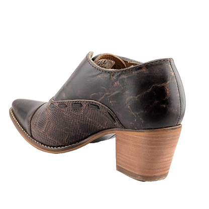 Nocona Women's Size 9 ~Sherry Western Ankle Booties Mocha Brown ME1923 Snakeskin Nocona