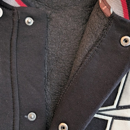 Men XL Plus Letter Graphic Colorblock Bomber Jacket by Plus Eighteen Plus Eighteen