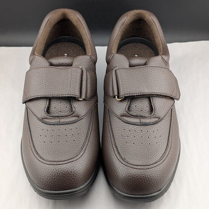 Footsaver by Drew~Poker, Mens Wide Brown Strap Slip-ons Sizes 11W-14W Diabetics Footsaver by Drew