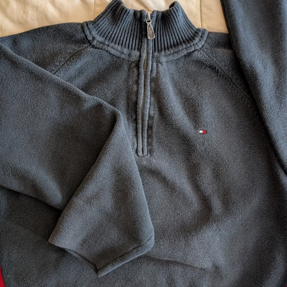 Tommy Hilfiger Size XL Sport Pullover Sweater Quarter Zip Color Block Tommy Hilfiger