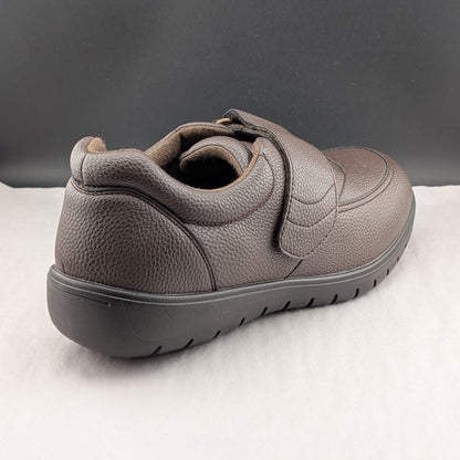 Footsaver by Drew~Poker, Mens Wide Brown Strap Slip-ons Sizes 11W-14W Diabetics Footsaver by Drew