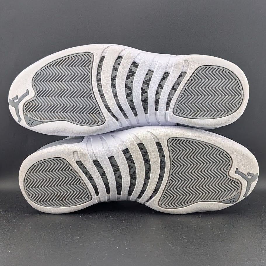 Air Jordan 12 Retro Stealth Men's Sneakers Size 12 White-Cool Grey Worn Once Jordan