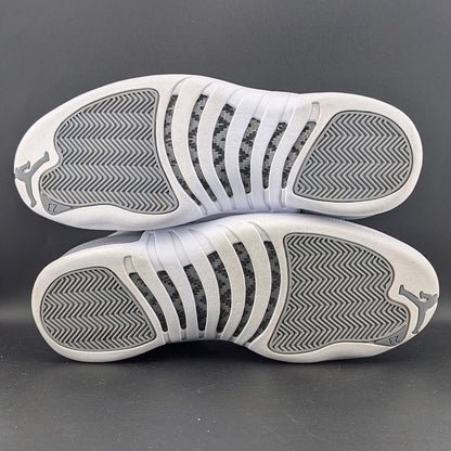 Air Jordan 12 Retro Stealth Men's Sneakers Size 12 White-Cool Grey Worn Once Jordan