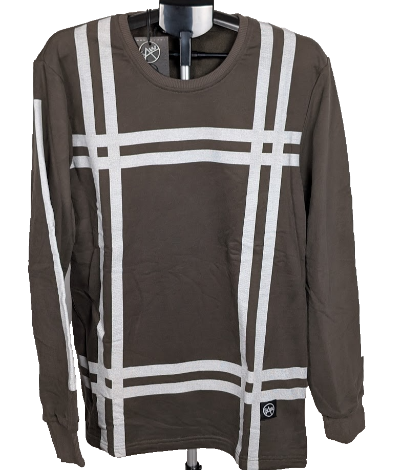 Saw Clothing Couture Sweatshirt Men's Sz XL Moss Green with White~"An Algorithm" SAW Clothing