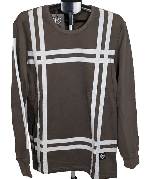 Saw Clothing Couture Sweatshirt Men's Sz XL Moss Green with White~"An Algorithm" SAW Clothing