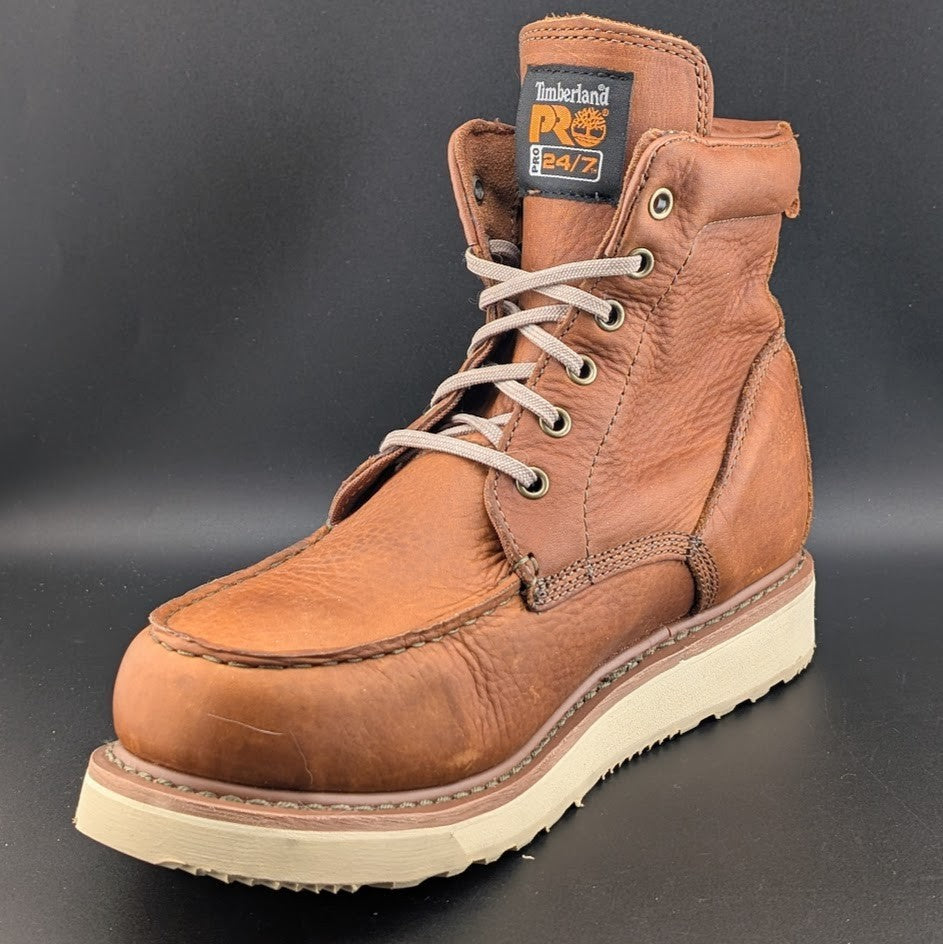 MEN TIMBERLAND PRO Size 10.5 Wedge 6" Soft Toe Brown EH SL Work Boots Timberland PRO