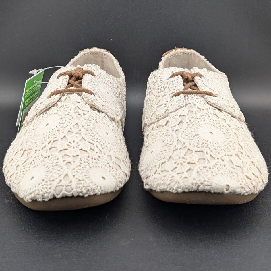 Sanuk Bianca Crochet Lace-Up  Womens White Flat Casuals 1015892-WOTM~MSRP $74.95 Sanuk