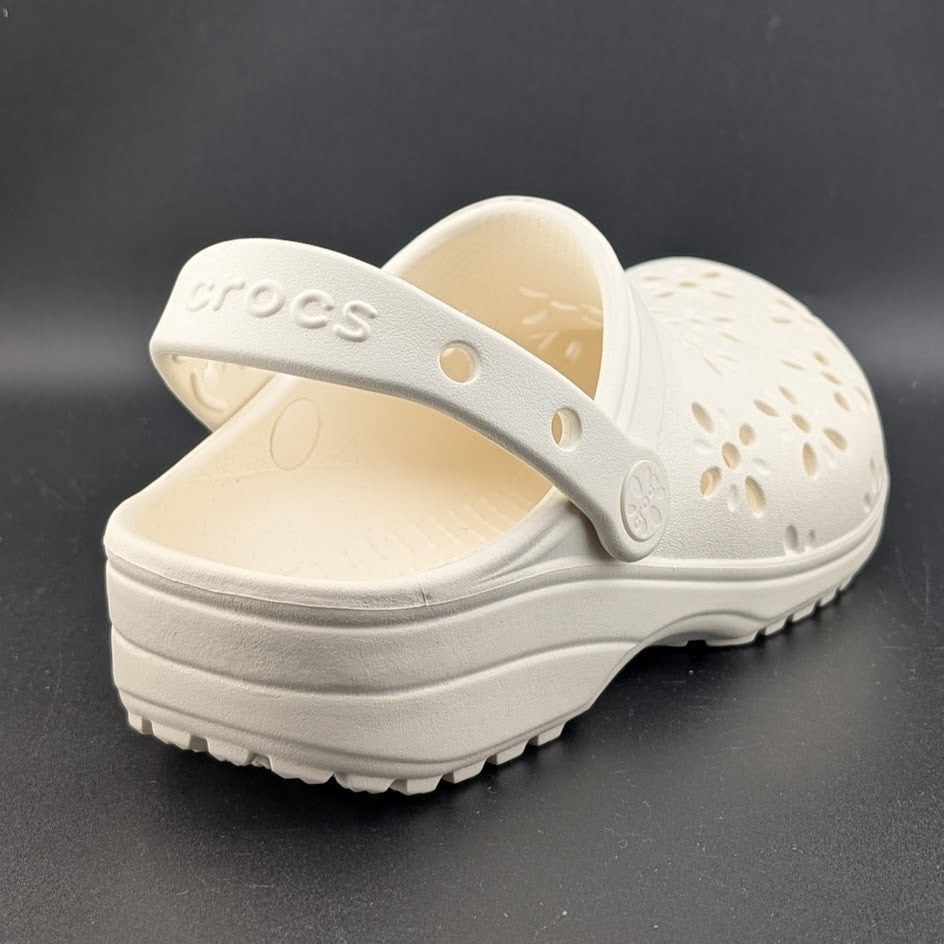 Crocs Big Kids 3Y / Women's 5 Chalk Classic Floral Cut Clogs NWT Crocs