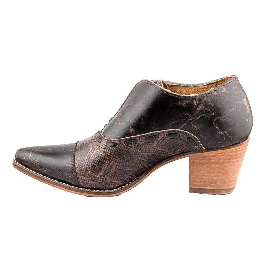 Nocona Women's Size 9 ~Sherry Western Ankle Booties Mocha Brown ME1923 Snakeskin Nocona