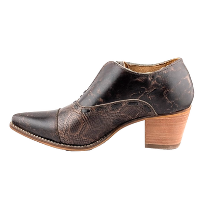 Nocona Women's Size 9 ~Sherry Western Ankle Booties Mocha Brown ME1923 Snakeskin Nocona