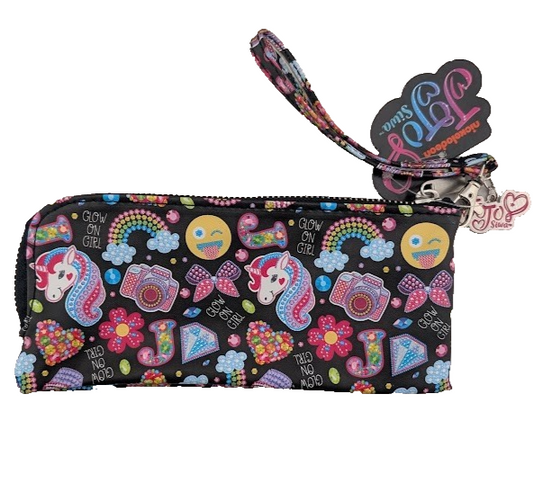 Jojo Siwa Pencil Accessory Bag with Jojo Heart Charm and Handle NEW JoJo Siwa