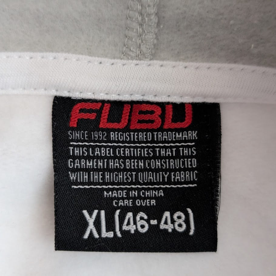 FUBU Men's Long Sleeve Fleece Hoodie Sweatshirt White Size S / LG / XL FUBU