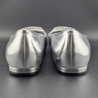 Nine West Size 8.5 Jesikes Rhinestone Medallion Slip-On Pointy Toe Dress Flats Nine West