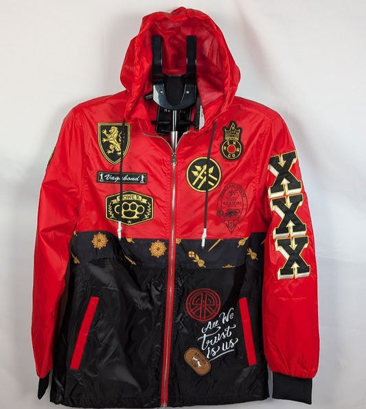 Reason Clothing Size Small Wind Breaker Full Zip Jacket with Hood NEW w/ Tags Reason