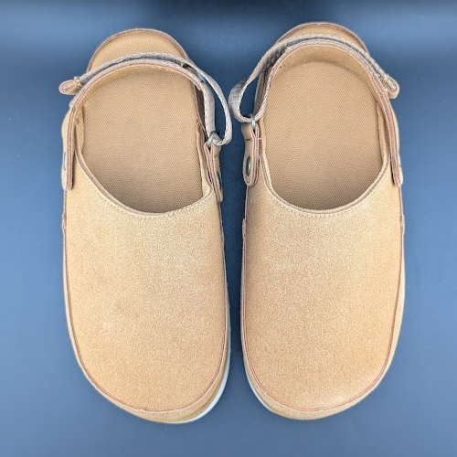 Women's Sz 8.5 Wide Faux Suede Platform Clogs / Slippers with Memory Foam Miggliacci
