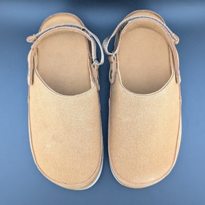 Women's Sz 8.5 Wide Faux Suede Platform Clogs / Slippers with Memory Foam Miggliacci