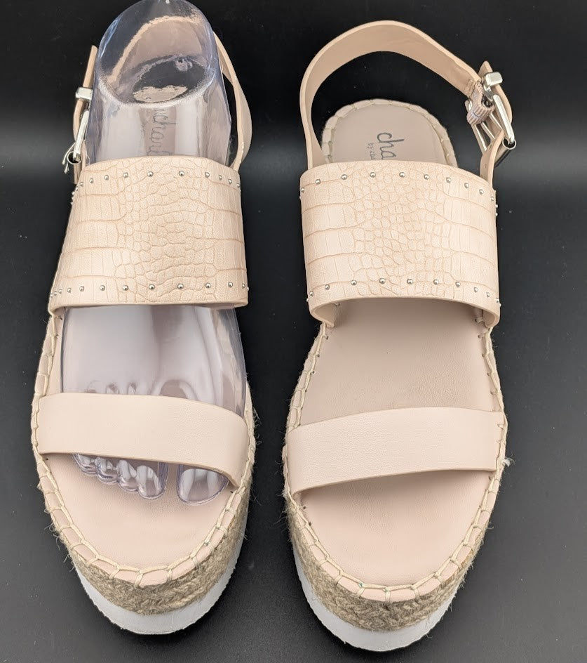 CHARLES by Charles David Women's Size 9.5 Scale Platform Wedge Sandals in Nude CHARLES DAVID