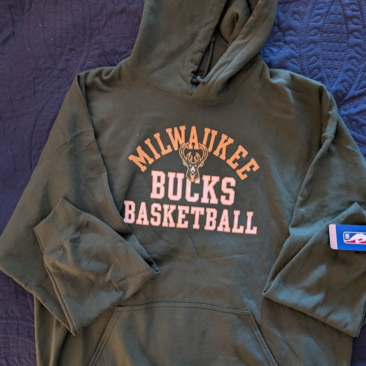 NEW Milwaukee Bucks Hooded Sweatshirt NBA Ultra Game Size 2XL NBA
