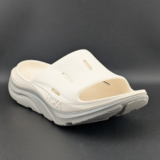 HOKA Men's Sz 7 / Wos 9 Ora 3 Recovery Foam Slide Sandals Beach Casual White Hoka
