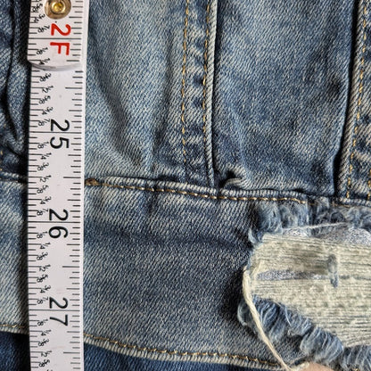 Denim House Woman's Size XL Distressed Jean Jacket Faded NWT Denim House