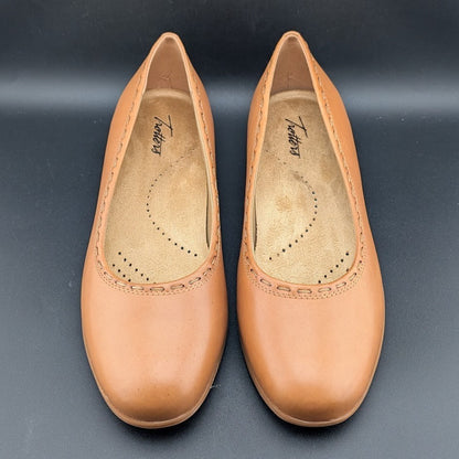 Trotters Womens Sz 11M "Dixie" Luggage Tan Leather Ballet Flats T2217-215 Trotters